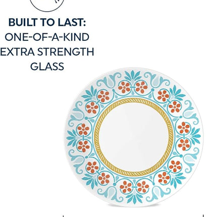 Corelle Global Collection Vitrelle 6-Piece Salad Plates Set, Triple Layer Recycled Glass, Lightweight Eco-Friendly 8-1/2-In Plates Set, Terracotta Dreams
