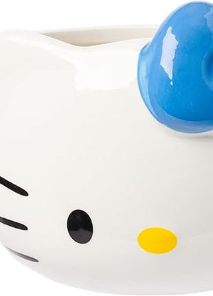 Silver Buffalo Sanrio Hello Kitty Blue Bow Ceramic 3D Sculpted Mug, 20 Ounces