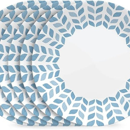 Corelle Global Collection Vitrelle 6-Piece Dinner Plate Set, Triple Layer Recycled Glass, Lightweight Eco-Friendly Round 10-1/4-Inch Plates Set, Northern Pines