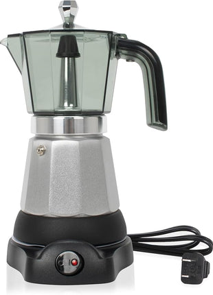 6 Cup Manual Espresso Maker, Small Espresso Machines for Home, Cuban Coffee Maker with Detachable Base & Overheat Protection,Cafeteras Electricas Modernas Moka Pot, Greca Electrica De Cafe Gift