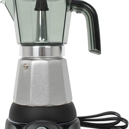 6 Cup Manual Espresso Maker, Small Espresso Machines for Home, Cuban Coffee Maker with Detachable Base & Overheat Protection,Cafeteras Electricas Modernas Moka Pot, Greca Electrica De Cafe Gift