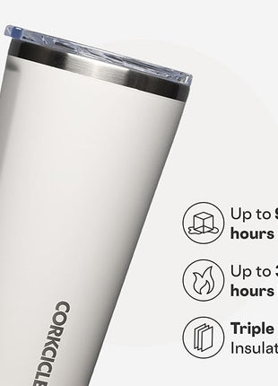 Corkcicle Classic Tumbler - Keeps Drinks Cold for 9 Hours & Hot for 3 - Triple-Insulated Stainless Steel - Holiday Tumbler Gift - 16 oz - Oat Milk