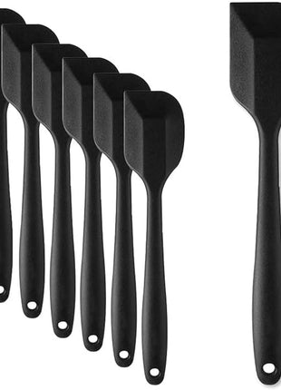 8 Pieces Silicone Spatula, 8.5 inch Non-stick Spatulas with Stainless Steel Core,Heat Resistant-500℉, Food Grade Silicone, Dishwasher Safe, for Mixing,Cooking,Baking (Black)