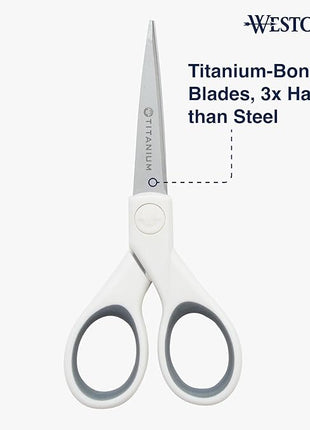 Westcott 5" Micro-Tip Fabric Scissors with Titanium-Bonded Blades - Ideal for Crafting, Sewing, and More