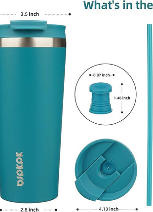 BJPKPK 22oz Tumbler With lid And Straw Stainless Steel Travel Coffee Mug Insulated Tumblers Cups,Laguna