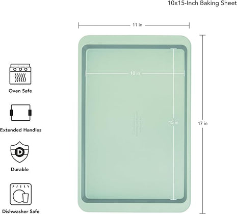 KitchenAid 10x15in Nonstick Aluminized Steel Baking Sheet, Pistachio