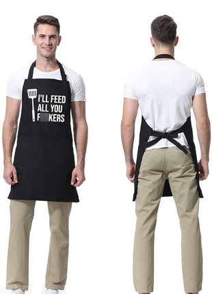Miracu Funny Cooking Aprons for Men Women, Funny Dad Gifts for Mens Father, Mom - Fathers Christmas, Birthday Gifts for Dad Step Brother Boyfriend Husband, Cool BBQ Grilling Kitchen Chef Apron