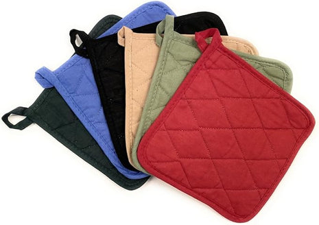 12 Pack Square Pot Holders 100% Cotton Heat Resistant Hotpads for Cooking Kitchen Potholder Set Trivet for Cooking Baking Camping House with Hanging Loops, Size: 8x8inch, Machine Washable