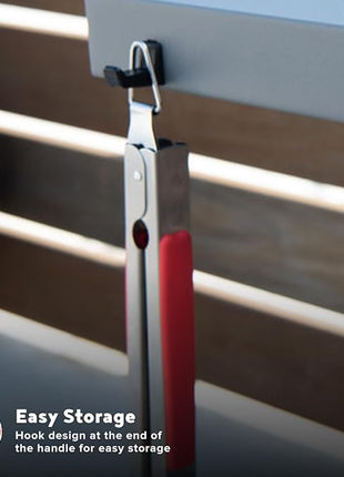 16" Extra-Long Stainless Steel Grill Tongs – Premium Locking BBQ Tongs for Grilling, Cooking, Barbecue, Tailgating – Easy Grip with Hanging Hook, Model 530-0103P