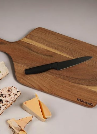 Vesta Homes Wooden Cutting Board for Kitchen/Chopping/Serving Board, Platter for Vegetables, Cheese and Charcuterie | Acacia Wood |16 * 7 Inches | Handmade in India