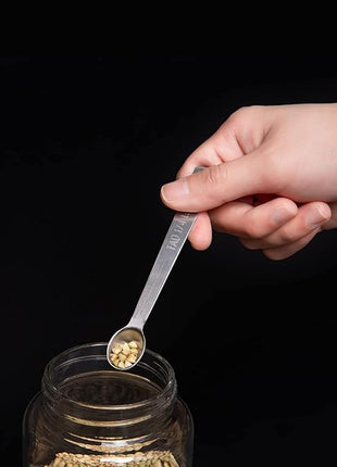 5 Pcs Mini Measuring Spoons Set, Stainless Steel Small Measuring Spoons Tad 1/4 tsp, Dash 1/8 tsp, Pinch 1/16 tsp, Smidgen 1/32 tsp, Drop 1/64 tsp for Home Kitchen Baking Cooking Gifts