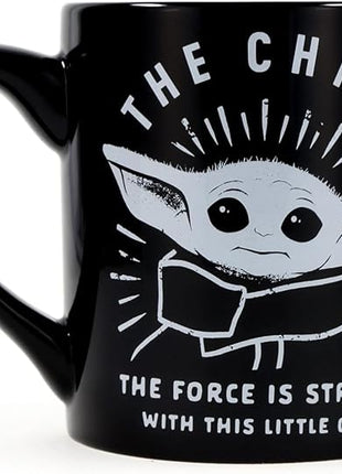 Silver Buffalo Star Wars The Mandalorian Force is Strong with this Little One Ceramic Coffee Mug, 14 Ounces