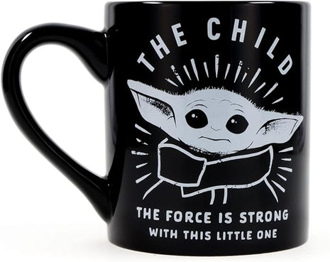 Silver Buffalo Star Wars The Mandalorian Force is Strong with this Little One Ceramic Coffee Mug, 14 Ounces