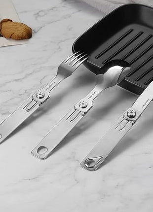 ROXON C1 3 IN 1 Camping Utensils Detachable Cutlery Knife Spoon Fork for Outdoor Camping Hiking