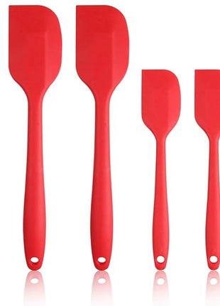 Silicone Spatula Set of 6, Rubber Spatula Set Heat Resistant and Stainless Steel Core Spatulas for Nonstick Cookware, Cooking Spatula Kitchen Utensils for Baking Mixing Small and Large Red Spatulas