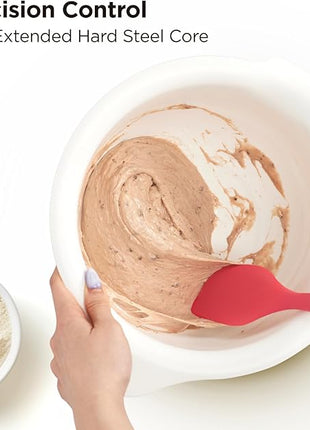 Kitchen Mama WaltzGrip Platinum Silicone Scraping Spatula: Heat Resistant, Seamless, Non Stick for Frying Pan Cookware, Safe, Flexible Bowl Scraper - Ideal for Mixing, Baking, Stirring (Red)