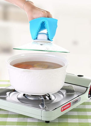 NEPAK 4 Pairs Silicone Cooking Pinch Grips Oven Mitts Potholder for Kitchen Cooking & Baking