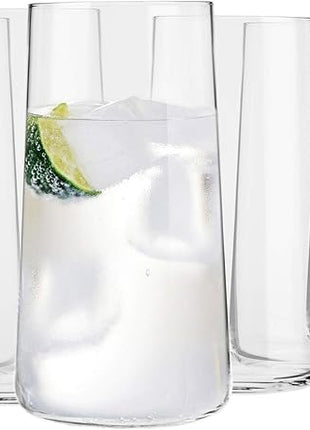 Krosno Tall Water Glasses, Set of 6, 18.3 oz, Avant-Garde Collection, Lightweight Crystal Glass, Perfect for Everyday, Dishwasher Safe, Made in Europe