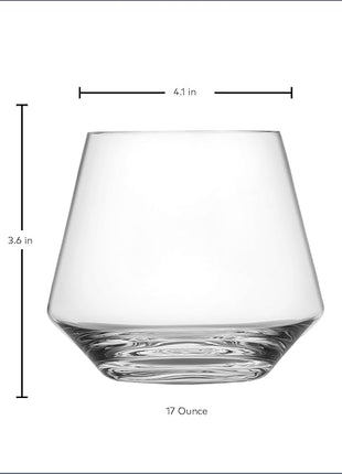 ZWIESEL GLAS Pure Stemless Burgundy Glass (Set of 6), Elegant Wine Glasses for Red Wine, Dishwasher-Safe Tritan Crystal Glasses, Made in Germany (17 Ounce)