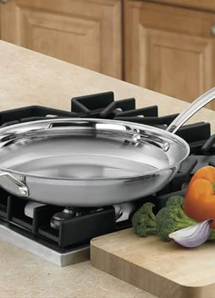 Cuisinart MultiClad Pro 12" w/Helper Handle Skillet, Inch, Stainless Steel