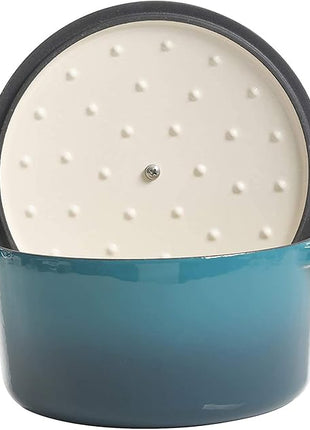 Crock-Pot Artisan Round Enameled Cast Iron Dutch Oven, 3-Quart, Teal Ombre