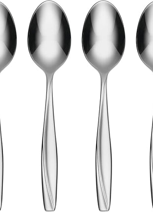 Oneida Camlynn Everyday Flatware Dinner Spoons 18/0 Stainless Steel, Set of 4, Silver