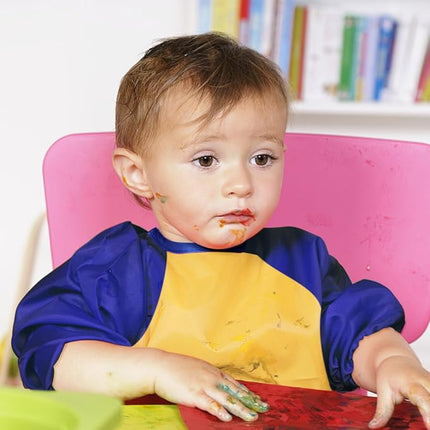 CUBACO Kids Painting Apron, 2pcs Waterproof Art Smocks For Child 3-8 Years, Kids Smocks for Painting Aprons with Long Sleeve