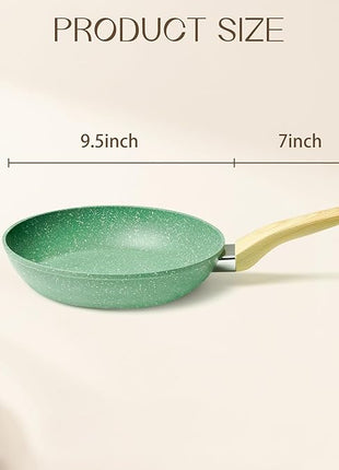 Innerwell Nonstick 9.5 Inch Skillet, Aluminum, Non-Toxic, PTFE & PFOA Free, Suitable for All Stovetops, Easy to Clean, Multipurpose