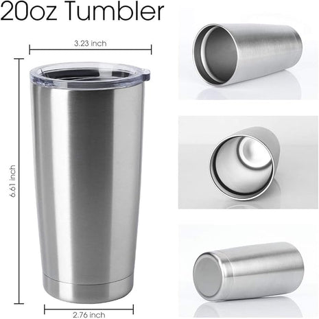 HASLE OUTFITTERS 20oz Tumblers Bulk Stainless Steel Cups with Lid Double Wall Vacuum Insulated Coffee Mugs for Cold & Hot Drinks 8 Pack