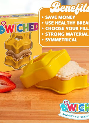 Sandwich Cutter and Sealer (Star) - Crustless Sandwich Maker - Great for Lunchbox and Bento Box - Boys and Girls Kids Lunch - Sandwich Cutters for Kids