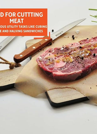 IMUSA 4pc Stainless Steel Steak Knife Set with Wood Handle