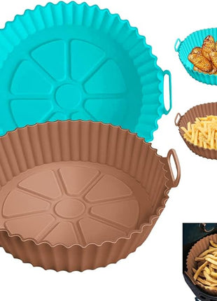 Air Fryer Silicone Liners for Ninja Air Fryer AF101 4 QT AF150 AF161 5.5 QT MAX XL, for COSORI/Gourmia/PowerXL/InstantPot/Philips 4QT and Most 3 to 5 QT Airfryers, Better than Parchment Paper Liners