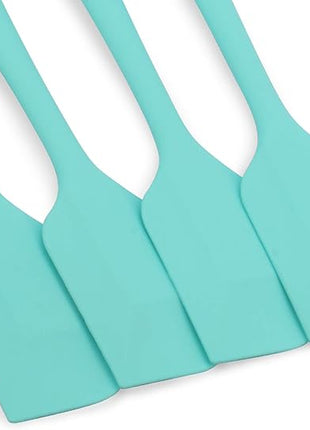 Silicone Spatula 4-piece Set, Heat-Resistant Non-stick Rubber Spatulas with Stainless Steel Core, Light Blue