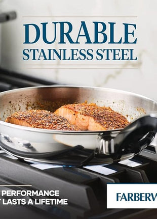 Farberware Classic Stainless Steel Cookware Pots and Pans Set, 15-Piece,50049,Silver