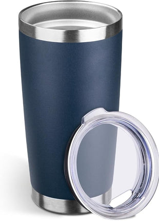StarSpeed 20oz Tumbler Bulk with Lid, Stainless Steel Insulated Tumblers Double Wall Vacuum Insulated Travel Mug, Powder Coated Coffee Cups for Hot and Cold Drinks(Navy Blue,1)