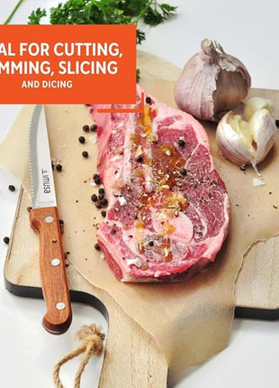 IMUSA 4pc Stainless Steel Steak Knife Set with Wood Handle