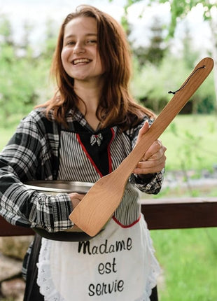 ECOSALL Large Wooden Spoon - 18-inch Heavy Duty Cajun Stir Paddle for Cooking in Big Pots & Wall Décor - Big Spoon For Brewing, Grill, Mixing, Stirring - Solid Natural Hard Wood Long Spatula.