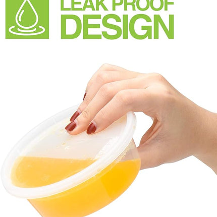 Glotoch Soup Containers With Lids, 48 Pack 8 oz(1 Cup) Deli Containers, To Go Container, Freezer Container For Food-Microwave, Freezer & Dishwasher Safe Eco-Friendly, BPA-Free, Reusable&Stackable