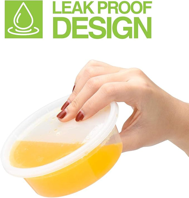 Glotoch Soup Containers With Lids, 48 Pack 8 oz(1 Cup) Deli Containers, To Go Container, Freezer Container For Food-Microwave, Freezer & Dishwasher Safe Eco-Friendly, BPA-Free, Reusable&Stackable