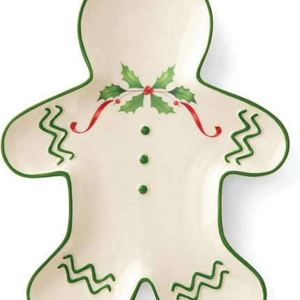 Lenox Dinnerware Set, Holiday Gingerbread Man Accent Plate, Service for 1, 8 Inch Porcelain Plate Perfect for Christmas Hosting, Dishwasher Safe, Christmas Decor, Gingerbread Man (Multicolor, 1 Piece)