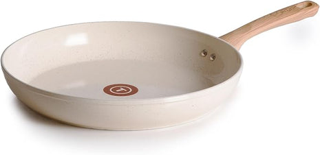 T-Fal Revive Ceramic Nonstick Frying Pan 12 Inch Skillet, Oven Safe to 350°F, Stay-Cool Handle, Kitchen Pots and Pans, Beige Granite