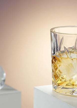 Godinger Old Fashioned Whiskey Glasses with Bonus Sphere Ice Ball Maker Ice Molds, Whiskey Drinking Glasses Set of 2, Rocks Glasses, Gifts for Men - Dublin Collection, Set of 2