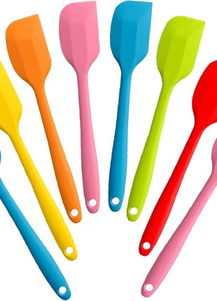 8 Pieces Silicone Spatulas,8.5 inch Non-stick with Stainless Steel Core,Heat Resistant-500℉, Food Grade Dishwasher Safe, for Mixing,Cooking,Baking (Mixed color)