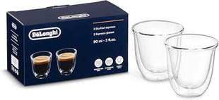 DeLonghi 3oz Espresso Double Wall Thermal Glasses, Set of 2