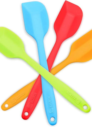 4-Piece Silicone Spatula, Heat-Resistant Non-stick Rubber Spatulas with Stainless Steel Core
