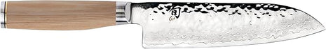 Shun Premier Blonde 7" Santoku Knife, Handcrafted and Hand-Sharpened Japanese All Purpose Knife, VG-MAX Core with Damascus Stainless Steel Cladding, Pakkawood Handle, Versatile Japanese Cutting Tool