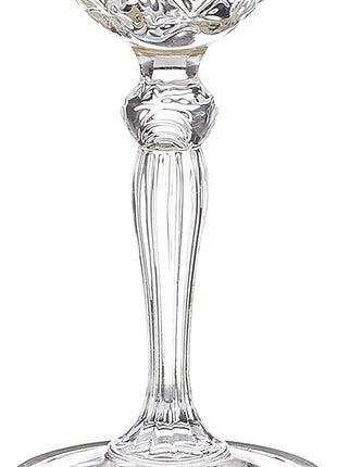 Lorren Home Trends Siena Collection Crystal White Wine Glass with Gold Band Design, Set of 4,6 fl oz