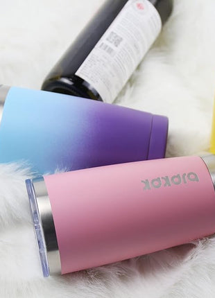 BJPKPK Yellow Stainless Steel Tumbler With Lid And Straw 20 oz Insulated Tumblers Thermal Cup For Hot And Cold Drinks