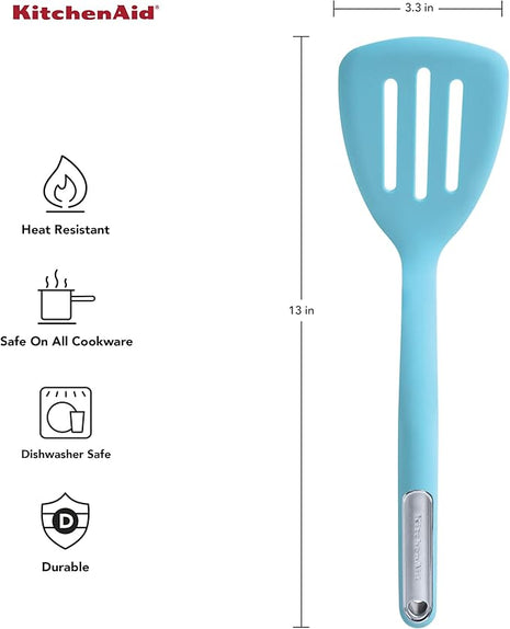 KitchenAid Silicone Slotted Turner, Aqua Sky (Pack of 12)