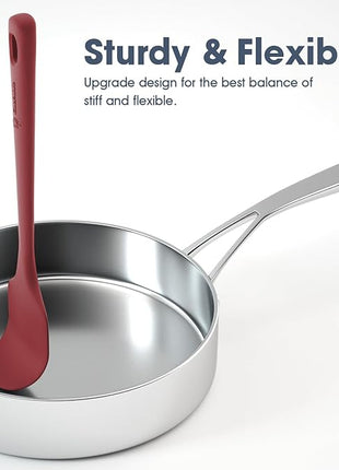 5 Pieces Silicone Spatula Set, Food Grade Rubber Spatula, Upgrade Strong Handle with Ergonomic Grip, Heat Resistant Up to 600°F for Nonstick Cookware, Cooking Colorful Series